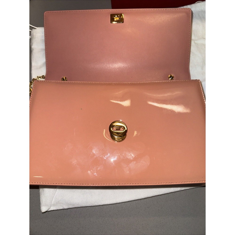 Auth Salvatore Ferragamo Handbag Shoulder Bag Pink Patent Leather - Picture 12 of 16
